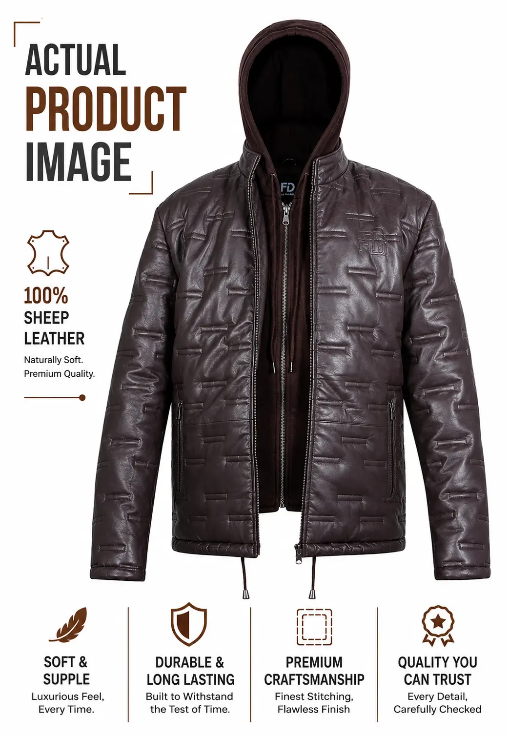 FDwears — Actual product: premium leather jacket