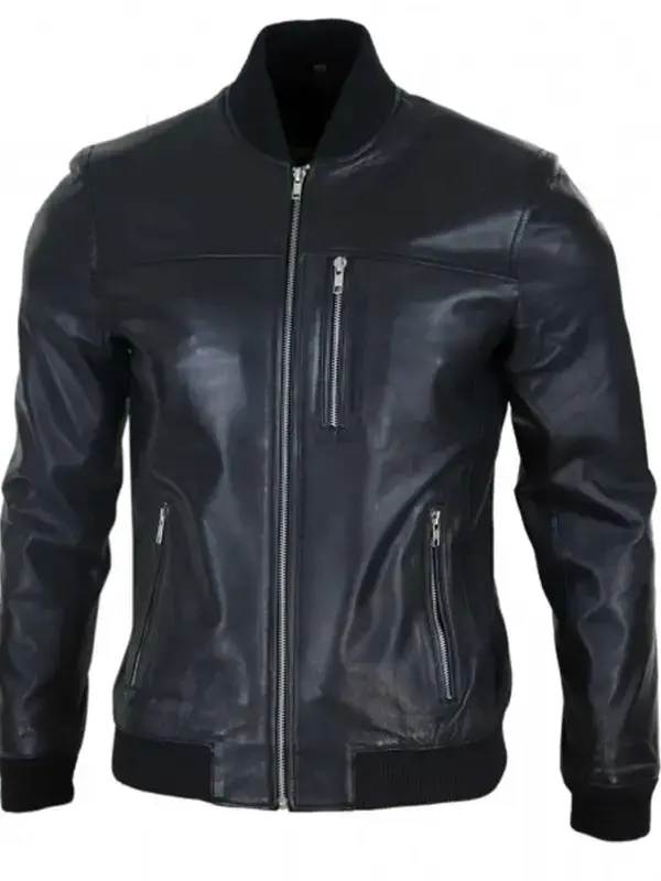 Matthew Black Bomber Leather Jacket