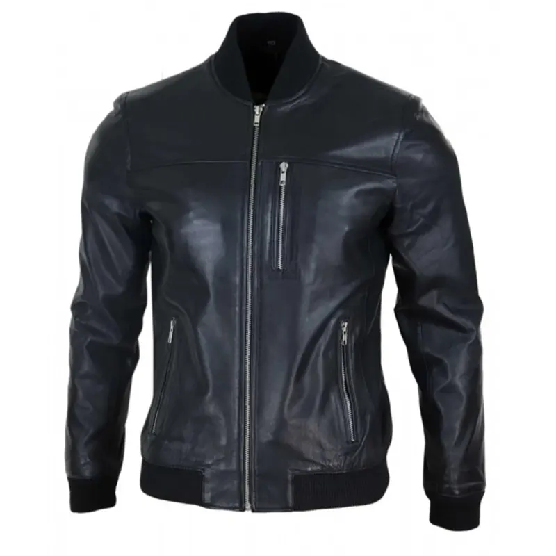 Matthew Black Bomber Leather Jacket