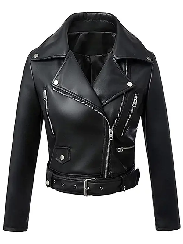 Diane Black Motorcycle Leather Jacket