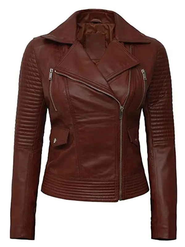 Women’s Brown Motorcycle Leather Jacket