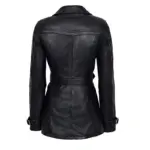 Women’s Double Breasted Black Leather Jacket
