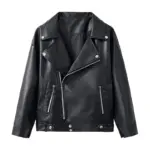 Julie Black Biker Leather Jacket