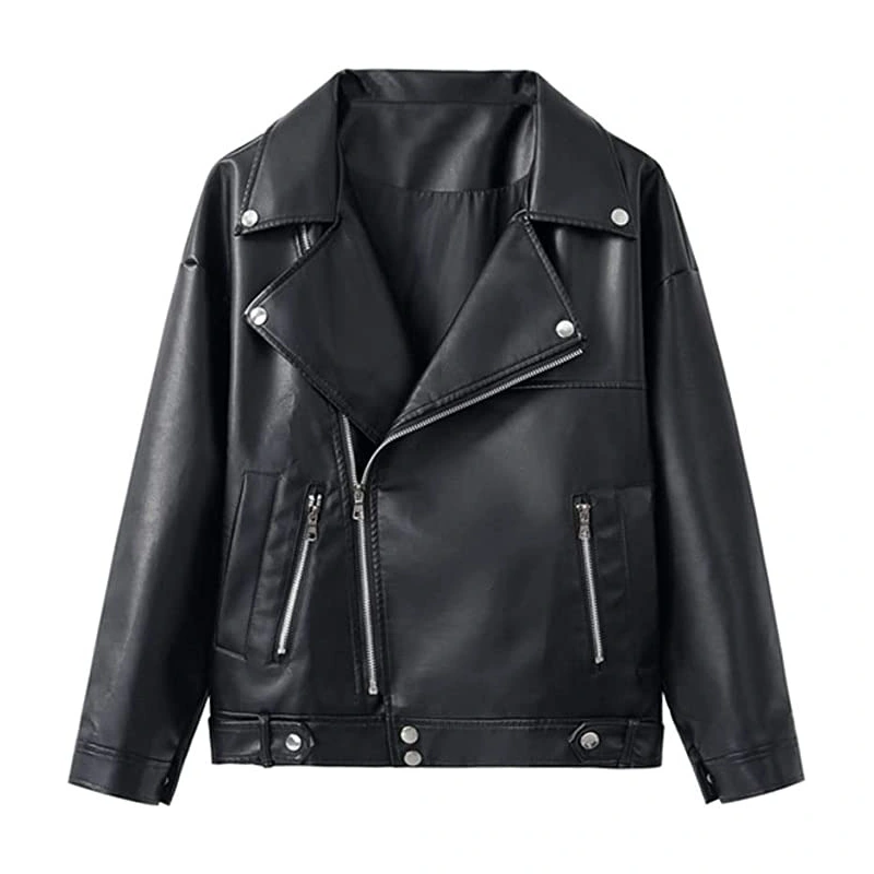 Julie Black Biker Leather Jacket