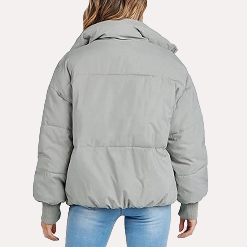 Womens Grey Puffer Jacket