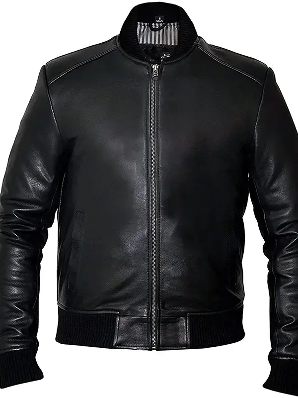 Joshua Black Bomber Leather Jacket