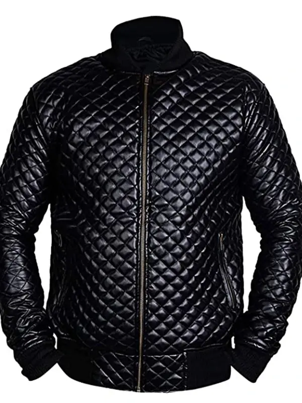 Mens Black Quilted Leather Jacket