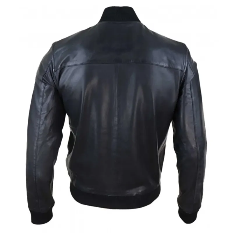 Matthew Black Bomber Leather Jacket