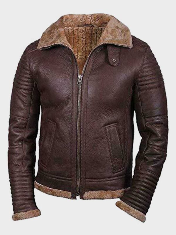 Mens Sheepskin Shearling Brown Jacket
