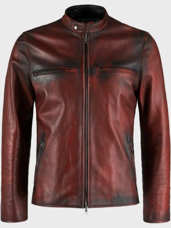 Mens Vintage Brown Distressed Retro Jacket