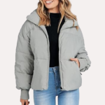 Womens Grey Puffer Jacket