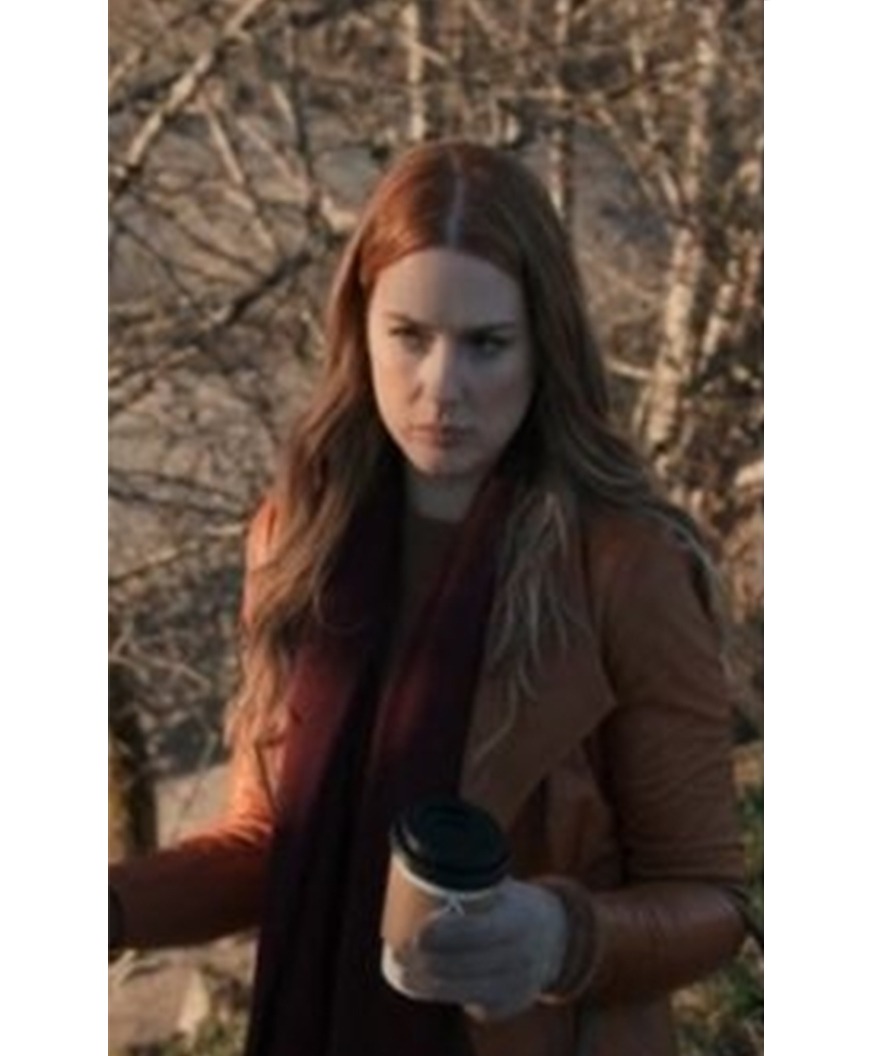 Brown Leather Notch-Collar Jacket