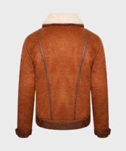 Womens Aviator Brown Leather Shearling Jacket