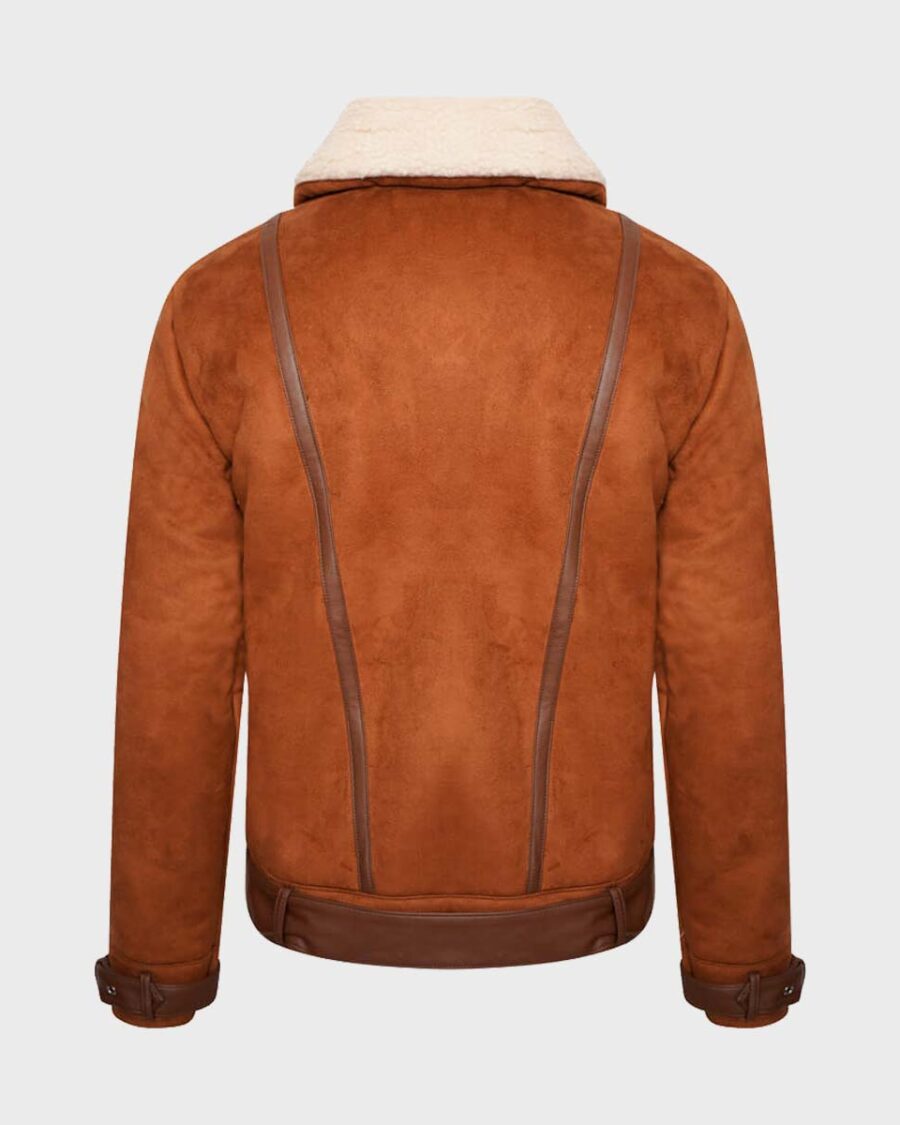 Womens Aviator Brown Leather Shearling Jacket