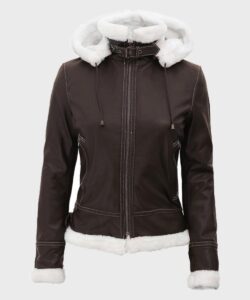 Womens Dark Brown Shearling Jacket