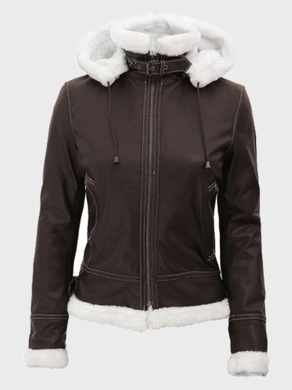 Womens Dark Brown Shearling Jacket