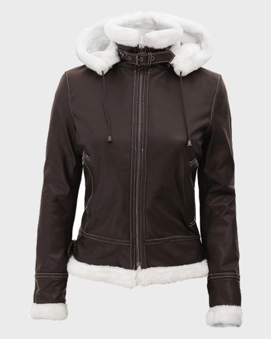 Womens Dark Brown Shearling Jacket
