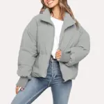 Womens Grey Puffer Jacket