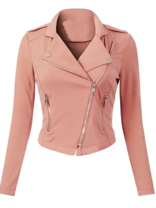 Womens Pink Leather Jacket