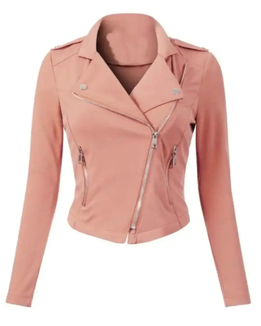 Womens Pink Leather Jacket