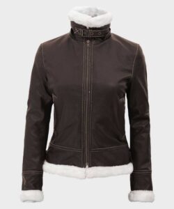 Womens Dark Brown Shearling Jacket