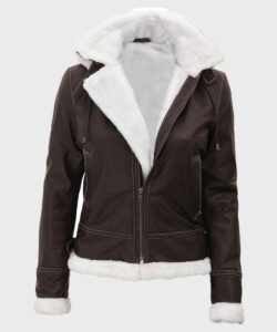Womens Dark Brown Shearling Jacket