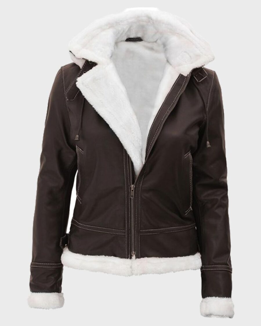 Womens Dark Brown Shearling Jacket