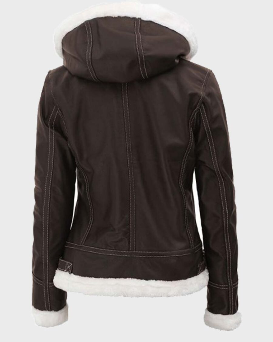 Click to zoom Womens Dark Brown Shearling Jacket