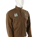 Brown Stand-Collar Field Jacket